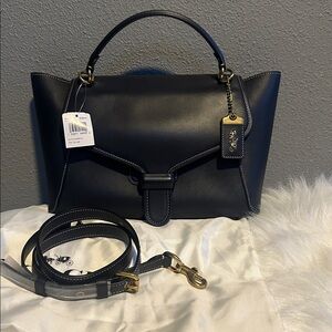 NEW! Blue Coach Courier Carryall glovetanned leather